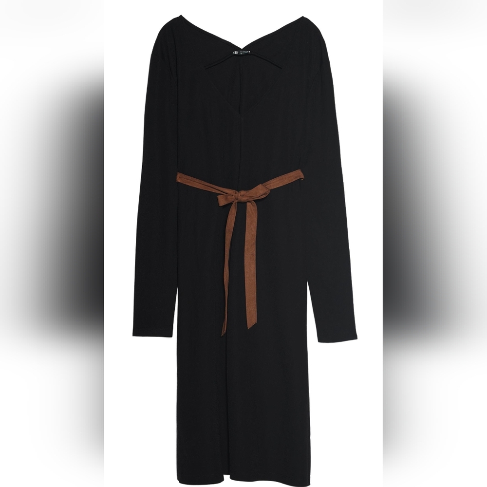 Black Long Sleeve Dress (Belt Is Not Included)